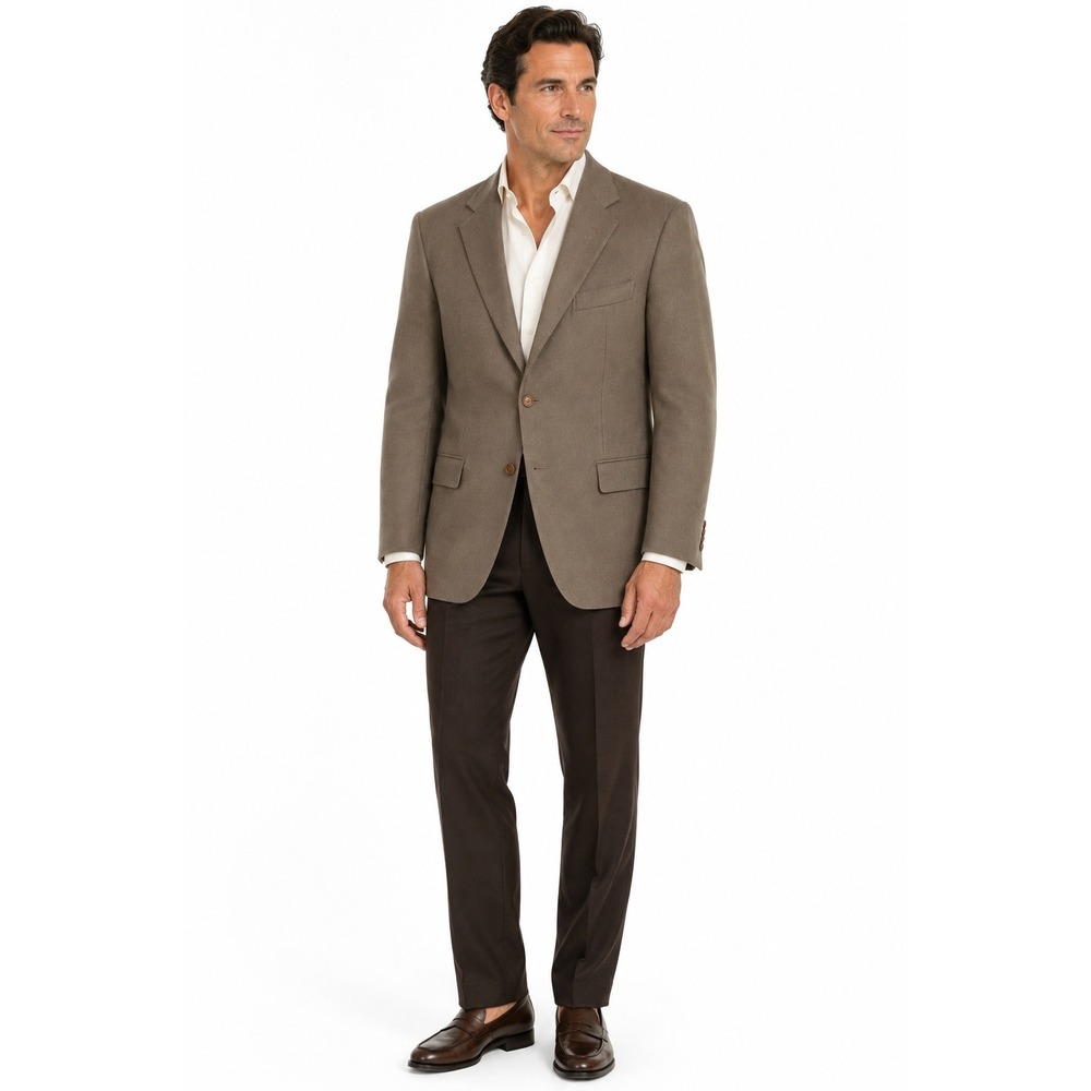 100% Wool Italian Blazer 38R Brown Hand Tailored Old Money Heritage Maggino